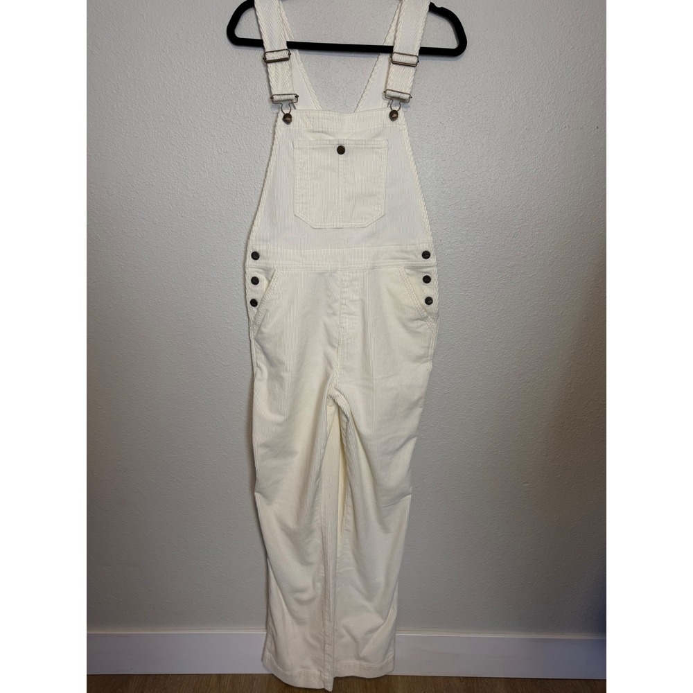 Faherty Organic Cotton Corduroy Overalls Egret Off-White WBH2107EGR  Size L‎